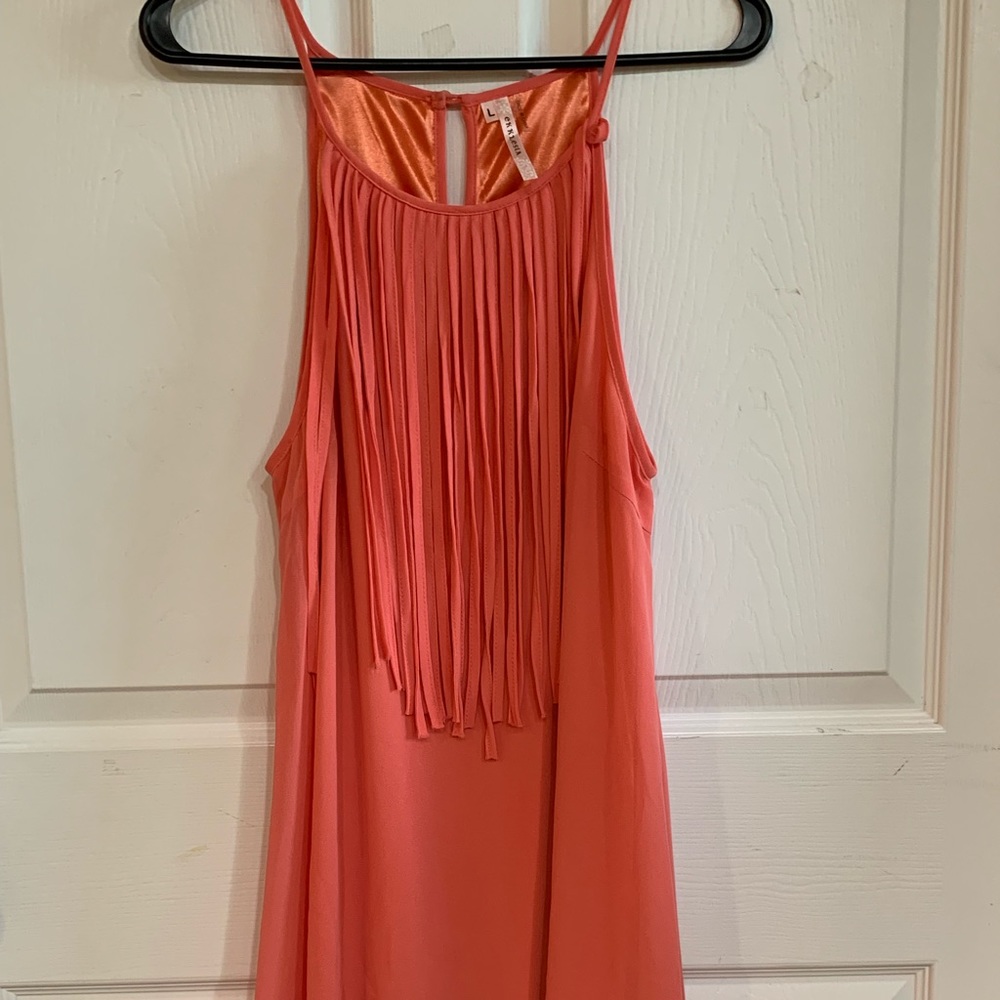 Worn Once Pink Fringe Spring Summer Dress !!